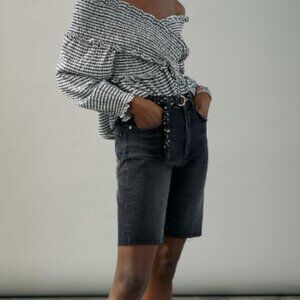 Anthropologie Pilcro Denim Bermuda Shorts in Washed Black 27